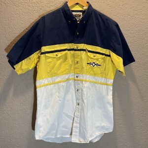 Vtg Cumberland Outfitters Shirt Mens L Western Colorblock Cowboy Button Down